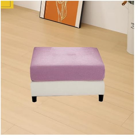 ILiemao Bezug Hocker Quadratisch/Rechteckig 30x40/60x70/100x120 cm Hocker überzug Schonbezug Bezug für Fußhocker Stretch Ottomane Abdeckung Hockerabdeckung(G11,65-90 cm/26-35 in)