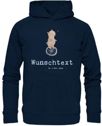 Mr. & Mrs. Panda Personalisierter Hoodie Einrad Fahren Größe XL - Personalisierte Geschenke, Auszeichnung, Umweltbewusster Kapuzenpullover Mit