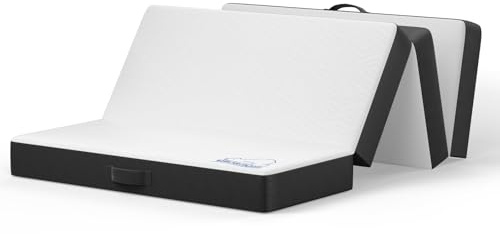 wowttrelax Klappmatratze Klein Doppel, 15 cm Bodenmatratze Klein Doppelbett, 4-fache einfache Aufbewahrung mit waschbarem Bezug & Druckentlastung für Camping, Wohnwagen, Reisen, Gäste (120x190x15cm)
