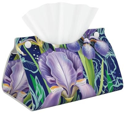 Taschentuchbox mit Orchideen-Motiv, PVC-Leder, Servietten-Box, Abdeckungen für Zuhause/Büro/Auto-Dekoration