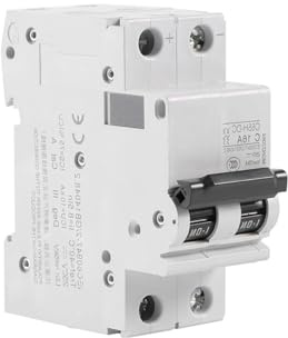 Interruptor magnetotérmico 2 polos 20A 6KA Clase C 400V, protección de circuitos eléctricos y prevención de sobrecargas.