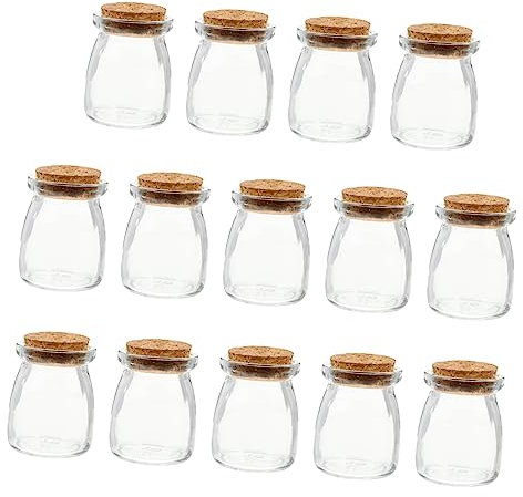 Ciieeo Assorted Candy Bottles Lids Juice Shot Bottles Storage Jars Glass Sweet Jars for Wedding Pudding