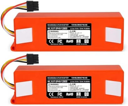 CEPAIXN Ersatzakku for Roboterstaubsauger. Kompatibel Mit Roborock S55 S60 S65 S50 S51 S5 MAX S6(12800mAh x2PCS)