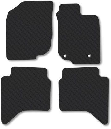 Toyota Hilux (2011-2015) 5mm Rubber Car Mats | Heavy Duty Rubber Tailored Fit Floor Mats Full Coverage Durable Waterproof Accessories Easy Clean Anti Slip Made in the UK