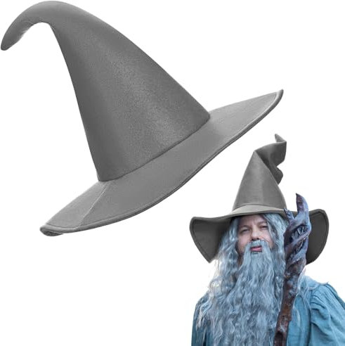 Boyiee Hexenhut Grauer Zauberer Hut Erwachsene Hexenmütze für Karneval Halloween Mottoparty Dressing