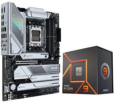 MICRO CENTER AMD Ryzen 9 7900X - Procesador de escritorio desbloqueado de 12 núcleos y 24 hilos con placa base ASUS Prime X670E-PRO WiFi Socket AM5 ATX
