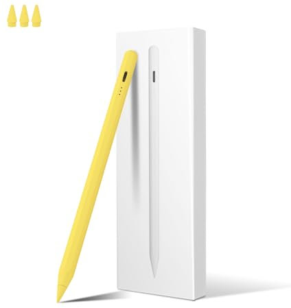 MEKO Stylus Pens for ipad 2018-2025, 13 Minutes Fast Charging iPad Pencil with Palm Rejection, Tilt Sensitivity, Compatible with i-Pad Air 3-5/11/13, Mini 5/6, iPad 6-11, Pro 11/12.9/13 (Yellow)