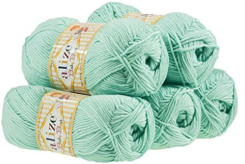 5 x 100g Strickgarn ALIZE Baby Best uni Babywolle Wolle Antipilling 44 Farben