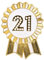 Talking Tables „Happy Birthday“-Anstecker gold- und weiß emaillierte Metallrosette wiederverwendbar Zubehör für Mädchen Erwachsene Kinder 21 Partyzubehör Meilenstein Jubiläum 4,5 cm Durchmesser