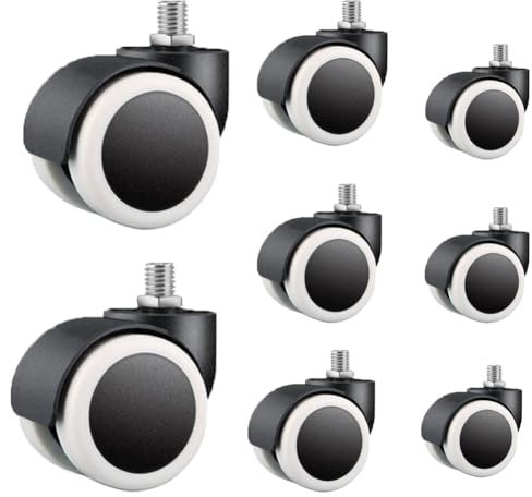 Frühlings-/Schrauben -PU -Material Universal für die meisten Stühle/Spielstühle/Office Stuhl Wheel -Ersatz, Hartholz/Fliesenbodenschutz, glattes, ruhiges Rollen, ein Set von 3/5 Screw style螺杆款 3pcs