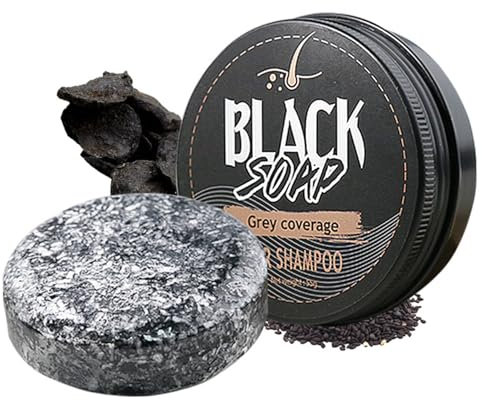 Shampoo-Riegel Bio-Shampoo und Spülung Seifenstück 2, 3 x 2, 3 x 0, 9 Zoll natürliche pflanzliche Seife für schwarzes Haar mit Eisenbox