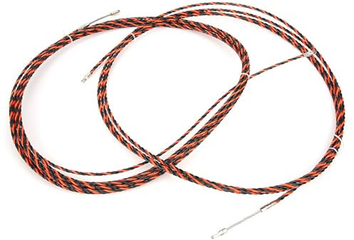 Hyuduo Filo Filo Elettrico a in Acciaio 10 M con 2 Elementi di Fissaggio del Cavo, per Tirare i Cavi Attraverso Occupati e Scatole di Pannelli, Leader Flessibile, Telecomunicazione, Elettrica,