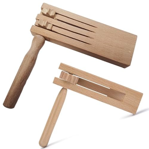 2pcs Wooden Rattles Noise Makers, Single Row & Double Row,Traditional Mexican Matraca Rattle for Football Games, Parties,Celebrations,Durable Wooden Instruments,for Sports Fans,Party Goers