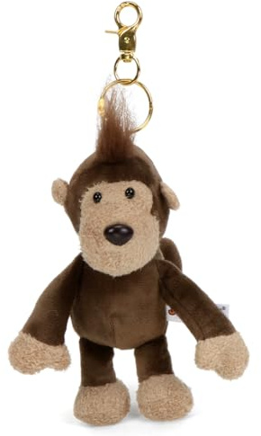 Meleager Schlüsselanhänger Affe, Tier Plüsch Anhänger für Schlüssel, Rucksäcke, Schultaschen oder Geldbörsen, als Geschenk Geburtstag, Weihnachten oder Schulanfang