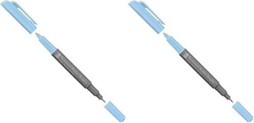 Marabu 01470003090 - Permanent Marker Graphix in Hellblau, mit Doppelspitze 1-2 mm und 0,5 mm, brillante Farben, schnelltrocknende, alkoholbasierte Tinte, geruchsarm und wasserfest (Packung mit 2)