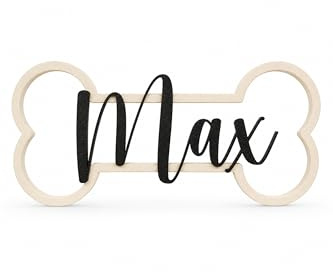 NEBULA HOME DECOR | Letrero Personalizado con Nombre para Perro - Decoración de Pared en Forma de Hueso - Impresión 3D Premium - Placa Decorativa para Rincón de Mascotas
