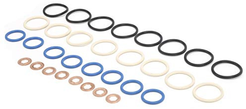 KIMISS Kraftstoffeinspritzdüsen-O-Ring-Set 3C3Z9229AA CM5055 für 6,0-Liter-PowerStroke-Dieselmotoren 03–10, 24 O-Ringe und 8 Dichtungen Im Lieferumfang Enthalten
