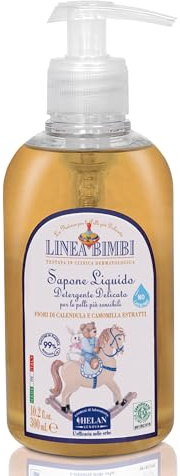 Helan, Linea Bimbi Bio - Duschgel Flüssigseife Hände Gesicht und Körper für Babybad, Duftendes, Sanftes und Beruhigendes Waschgel für Empfindliche Haut mit Kamille und Ringelblume Made in Italy, 300ml