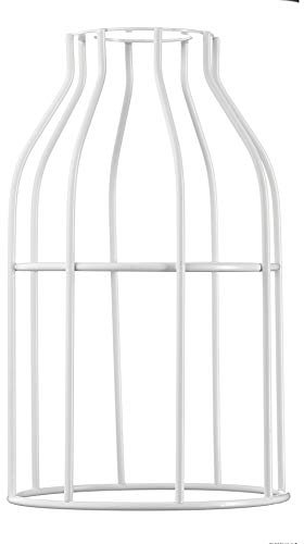 Hoopzi - Cage - Abat Jour en Acier Laqué - 8 Coloris - Pour Suspension Luminaire ou Lampe Créative - Compatible Douille E27 - Blanc