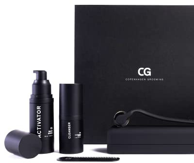 Copenhagen Grooming Set für Bartwachstum – das originale Bartwuchs-Set für einen volleren, kräftigeren Bart. Mit bewährtem Wachstumsaktivator-Serum, Dermaroller - 50 Tage