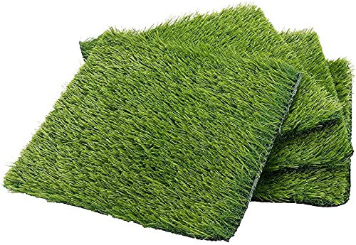 Kunstrasen, 4 Stück künstliche Grasmatten für den Innen- und Außenbereich, als Tischläufer, Balkon-Bodenbelag, Ersatzmatten für Hundetoilette, 30,5 x 30,5 cm, grün