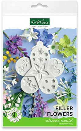 Flower Pro Ultimate Filler Flowers Silicone Mould for Cake Decorating by Katy Sue Moulds. Create 17 Flowers & Buds for use with Fondant, Air Dry Clay, Salt Dough, & Sugar Paste.