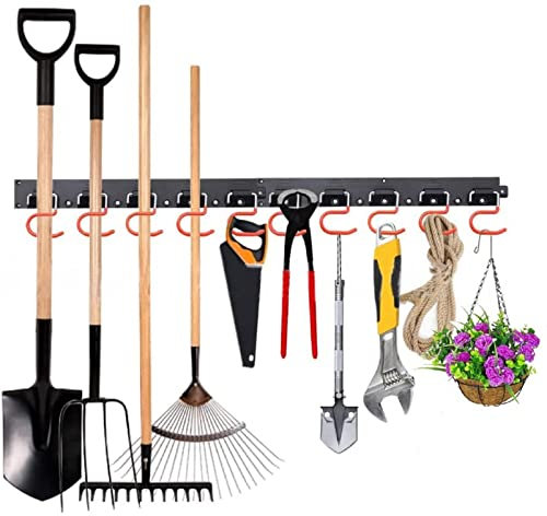FIAMER Sistema di Immagazzinaggio Regolabile per Garage Garden Shelf Garden Tool Organizer, Wall Tool Organizer e Garage Organizer (Arancione)