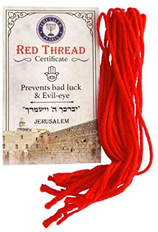 SHUCK24 Die Originale Kabbala rote Schnur aus Israel. Kabbala Armband. 10 Armbänder mit Zertifikat, Anleitung und Gebet (Original rote Kabbalaschnur, 10 Stück)