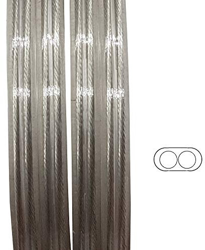 3m Kabel transparent 2x0,75mm² 2G isolierte Leitung flach Leuchtenkabel Lampenkabel Strom-Kabel Flachleitung