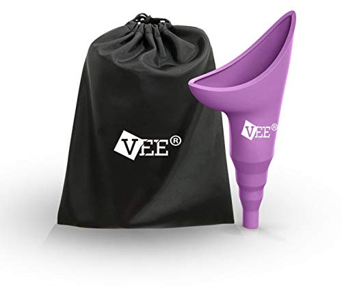 VEE® orinatoio femminile | Dispositivo di urinazione da viaggio & Imbuto per le donne | Borsa da trasporto discreta – campeggio, escursionismo, festival, attività all'aperto e altro (viola)