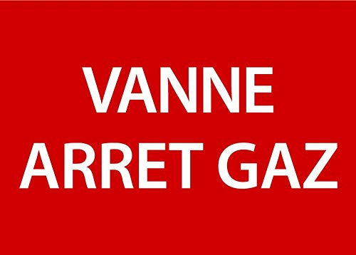 Panneau PVC 5mm 15x20cm Vanne Arrêt Gaz