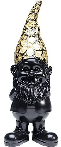 Kare Design Deko Figur Zwerg Standing Schwarz Gold, Gartenzwerg, Accessoire, Artikelhöhe 61cm