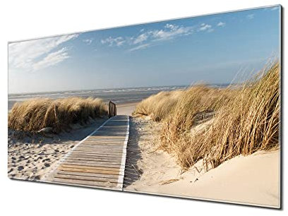 banjado® Glas Magnettafel mit 4 Magneten - Magnetwand 100x50cm mit Motiv Dünen - Memoboard/Pinnwand magnetisch, beschreibbar, perfekt für die Küche - Magnetboard auch als Wandbild/Wandtafel