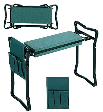 RONGJJ Garten-Kniehocker Mit Werkzeugtaschen Tragbarer Kniesitz Eva-Schaum-Kniepolster Kniesitz Für Gartenarbeit Rasen Knie-Kniepolster-Matte Weich Gepolsterter Hocker