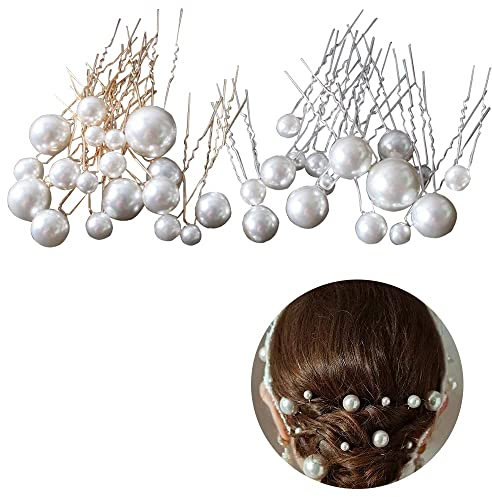 Dzsomt Haarperlen Hochzeit 36 Stück Perlen Haarnadeln U-Form Haarnadeln Hochzeit Braut Haarnadeln with Pearls Hochzeit Haarnadeln Haarnadeln Hochzeit Perlen Haarnadeln Perlen für Party Prom Hochzeit