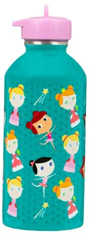 DRAEGER PARIS 1886 - Gourde Enfant Acier Inoxydable 300ml - Design Princesses et Ballerines - Eco-responsable, Réutilisable, Durable - Parfaite pour École et Activités - Vert, Facile à Nettoyer