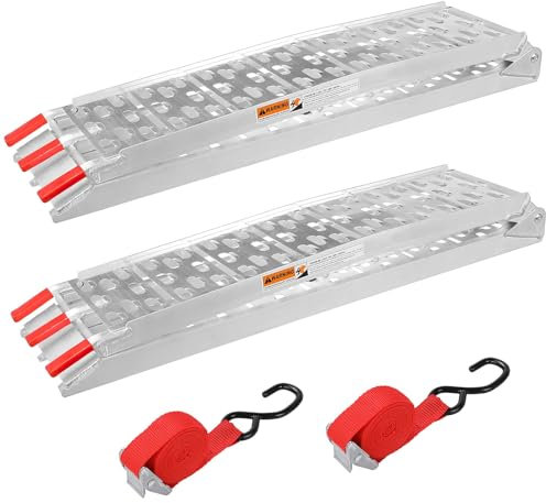 2X Auffahrrampe, 7,5' klappbare Laderampe, rutschfeste Verladerampe, Belastung 340 kg pro Rampe, zum Beladen von Motorrädern, ATVs, Geländefahrzeugen, Rasenmähern, Schneefräsen 2pcs