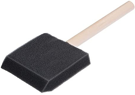 sourcing map Lot de 12 pinceaux en mousse de 10,2 cm avec manche en bois