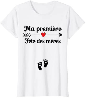 Fête des mères Future Maman Annoncer Grossesse Enceinte Bébé T-Shirt