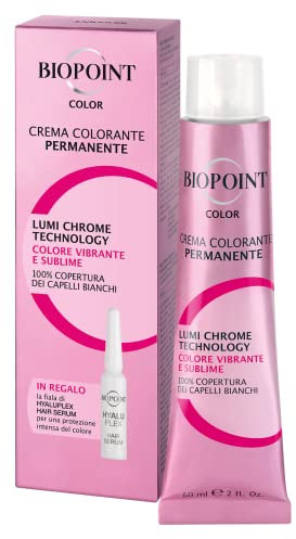 Biopoint Color - Crema Colorante Permanente con Fiala Hyaluplex Serum, Tinta per Capelli con Acido Ialuronico, Nutre, Idrata e Dona un Colore Brillante e Intenso, 60 ml
