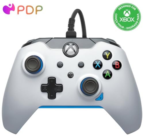 PDP Cablato Controllore Ion Bianco per Xbox Series X e S, Gamepad, Cablato Video Game Controllore, Gaming Controllore, Xbox One, Xbox Series X