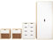 AFN Delvito 4 Piece Bedroom Furniture Set - Includes Wardrobe, 5 Drawer Chest, Bedside Cabinet (White on Oak)