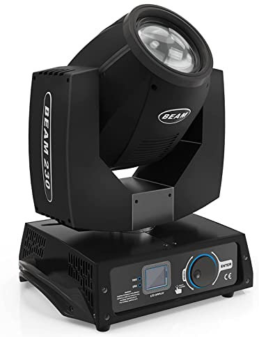 Moving Head Beam 7R 230W Disco Licht RGBW Discolicht Partylicht dmx512 Stroboskoplicht 16CH Bühnenlichter für Bar Club Konzert Geburtstag Theater Hochzeit Lichtshow (Schwarz)