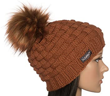 Mütze LAHTI zimt-braun Unisex Merino Beanie Damen-Mütze Herren-Mütze Pudelmütze Bommelmütze Haube Wollmütze Wintermütze Haube siamo-handmade