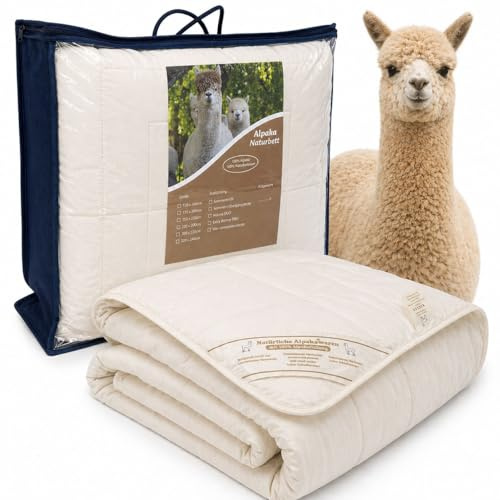 Abolengo de Alpaca Alpakadecke Winter Extra Warm Trio Basic Line 220x240, Füllung: 100% Alpakawolle (4.200g), Bezug aus naturbelassener Baumwolle