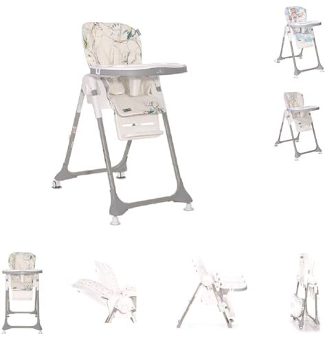 Lorelli Kinderhochstuhl Felicita, faltbar, verstellbar, 5-Punkt-Gurt, 2 Räder, Farbe:weiß