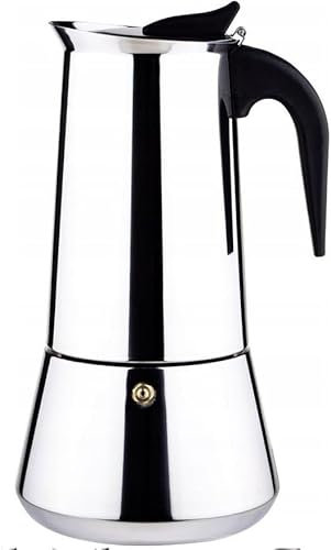 Luckyberg Esspressokocher, Moka, Express| Espressomaschine, von 4 bis 12 Tassen, Camping Kaffeekocher mit Dichtung; Espressokanne/Mokkakanne. (9 Tassen)
