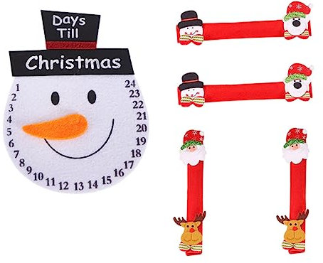 Yardenfun 1ensemble Décorations De Réfrigérateur De Housses De Poignée Et Aimant De Frigo Avec Motif Bonhomme De Accessoires De Cuisine Festifs Pour Égailler Cuisine