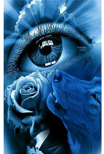 DCIDBEI Square Diamond Painting Auge 40x50cm Malen mit Diamanten Auge Rose Malen nach Zahlen Auge Rose Diamant Painting Bilder Auge Diamond Painting Square Diamanten Auge Square Diamond Painting Wolf