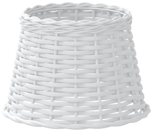 vidaXL Pantalla para lámpara Mimbre Blanco Ø25x17 cm
